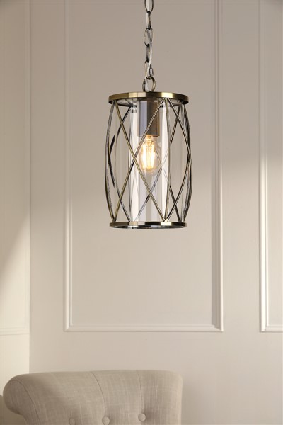 (image for) Laura Ashley Beckworth Ceiling Lantern Antique Brass and Glass